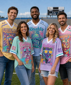 Personalized Mascot Retro Animal Star Print Teacher Mesh Jersey
