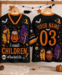 Personalized Name Number Halloween Witch Teacher Mesh Jersey
