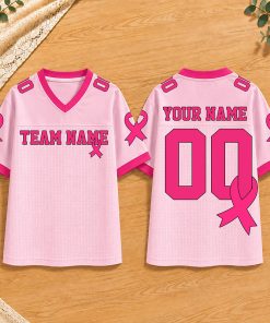 Personalized Team Name And Name And Number Breast Cancer Teacher Mesh Jersey