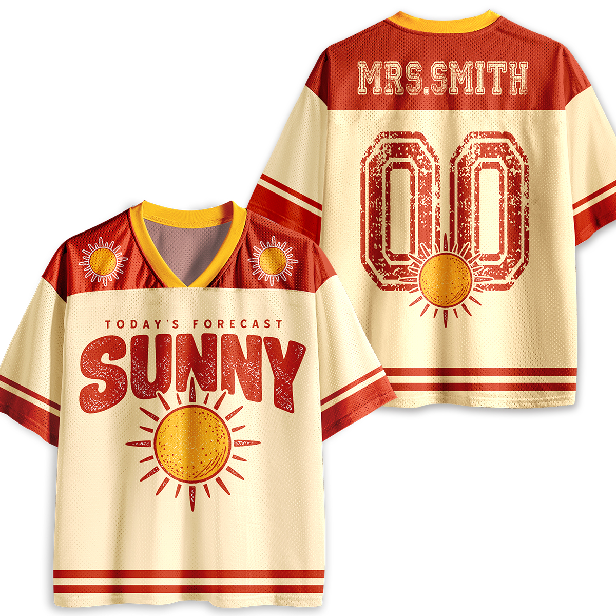 Personalized Four Seasons Weather Jersey Collection Teacher Mesh Jersey - Image 2