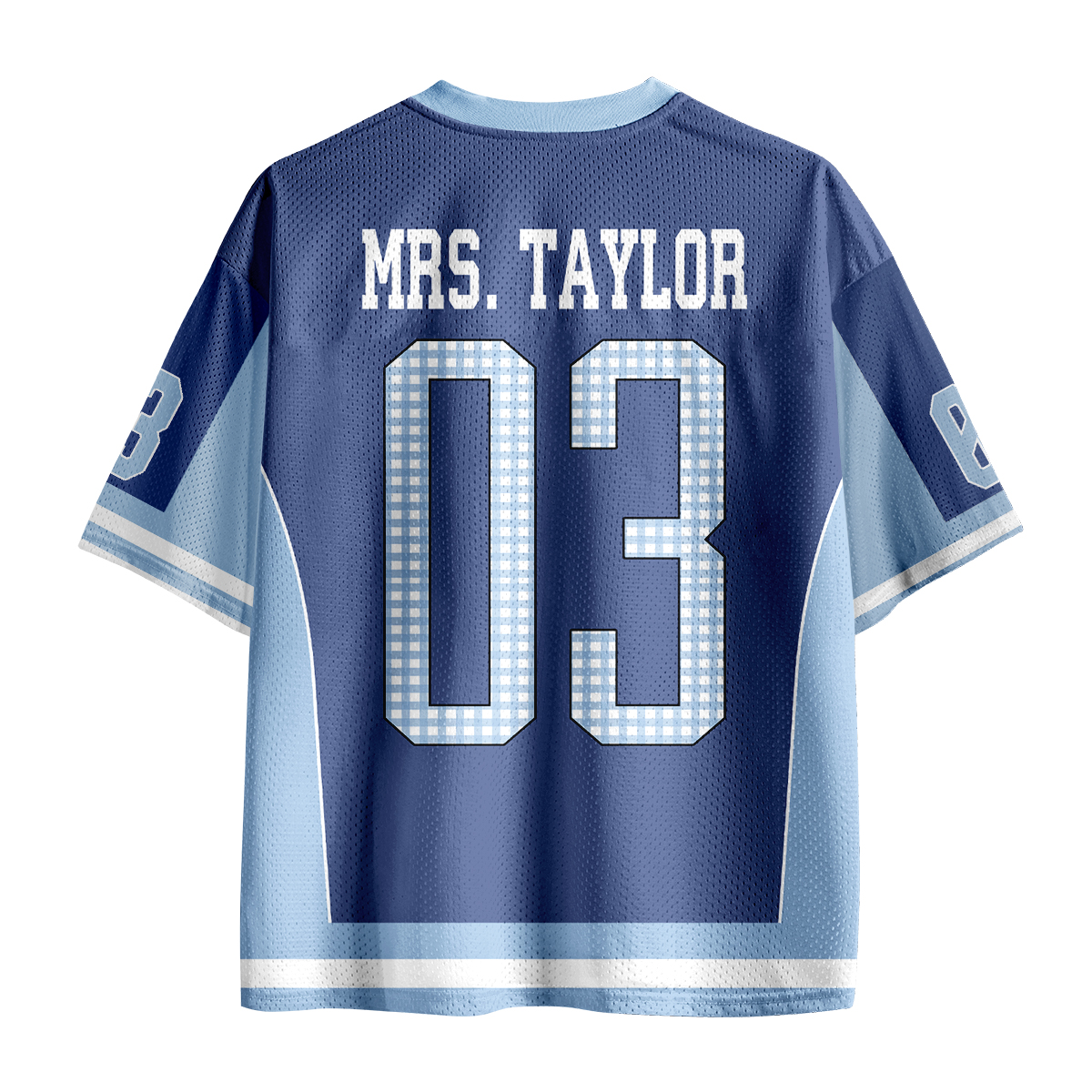 Personalized Grade And Name Pennant Coquette Bow Teacher Mesh Jersey - Image 3
