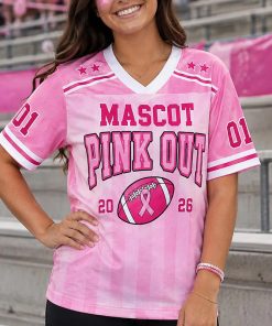 Personalized Mascot Pink Out Teacher Mesh Jersey