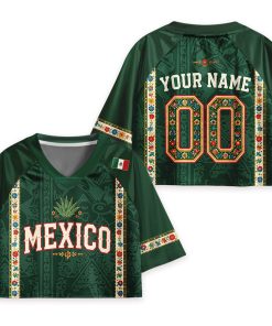 Personalized Floral Mexico Style Teacher Crop Jersey