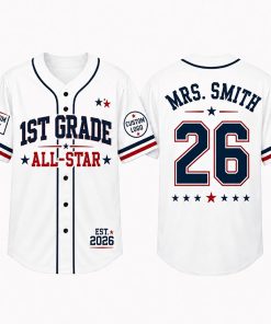 Personalized Grade And Name Number Text Logo Teacher Baseball Jersey