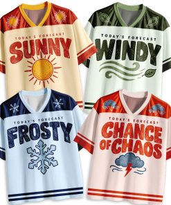 Personalized Four Seasons Weather Jersey Collection Teacher Mesh Jersey