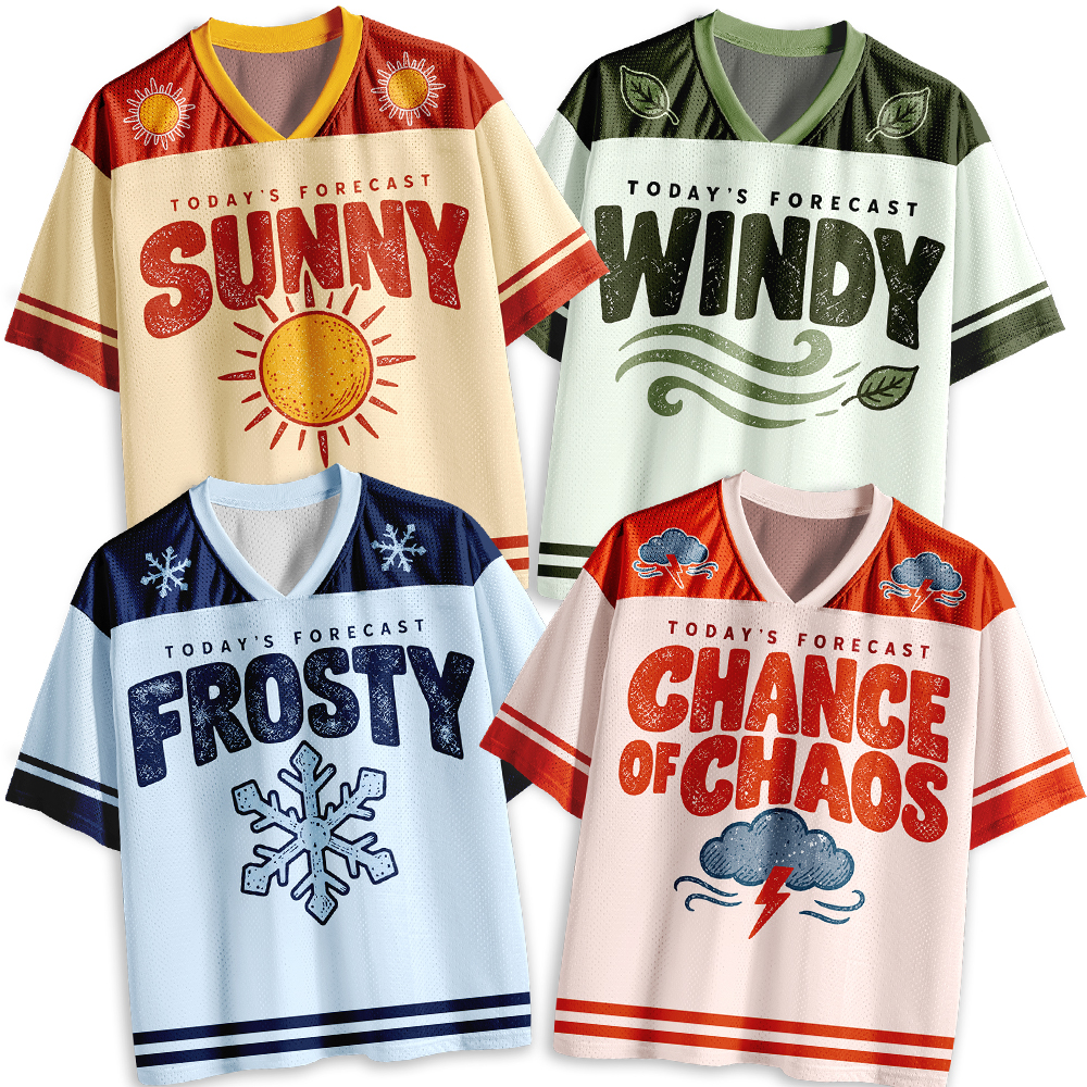 Personalized Four Seasons Weather Jersey Collection Teacher Mesh Jersey
