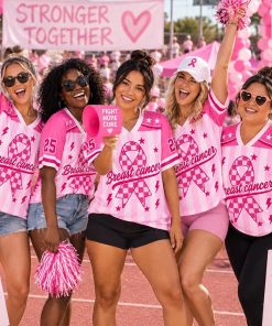 Personalized Pink Ribbon Breast Cancer Awareness Teacher Mesh Jersey