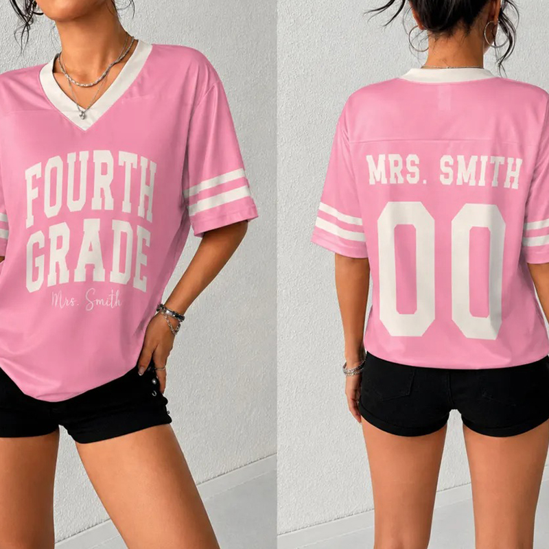 Personalized Grade And Name Teacher Mesh Jersey - Image 2