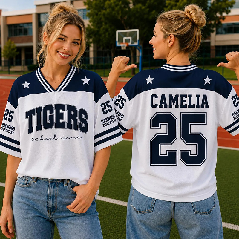 Personalized Mascot Name Number And School Name Teacher Mesh Jersey - Image 3