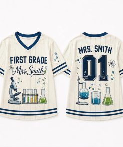 Personalized Grade And Name Science Teacher Mesh Jersey