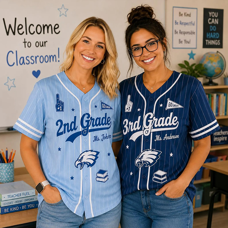 Personalized Grade Mascot Name Number Graphic Baseball Jersey - Image 4