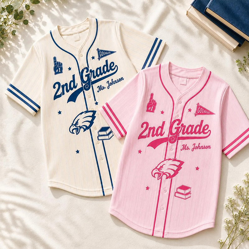 Personalized Grade Mascot Name Number Graphic Baseball Jersey - Image 7