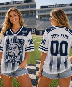Personalized Mascot Name And School Name Distressed Gradient Teacher Mesh Jersey