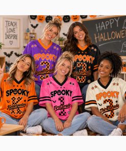 Personalized Spooky Checkered Teacher Mesh Jersey