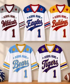Personalized School Name Mascot And Number Contrast Teacher Mesh Jersey